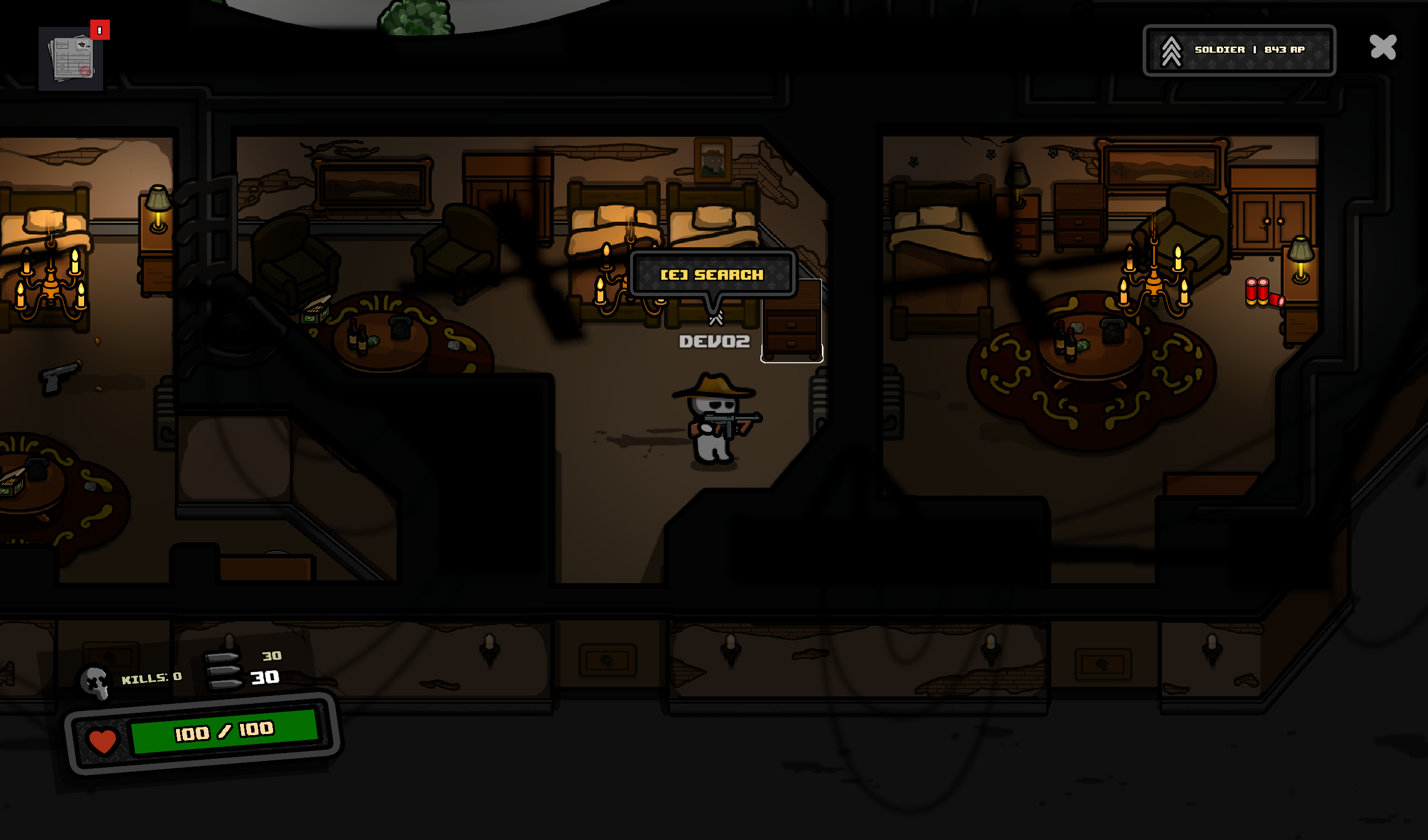 Recherche d'objets et loot dans une caisse